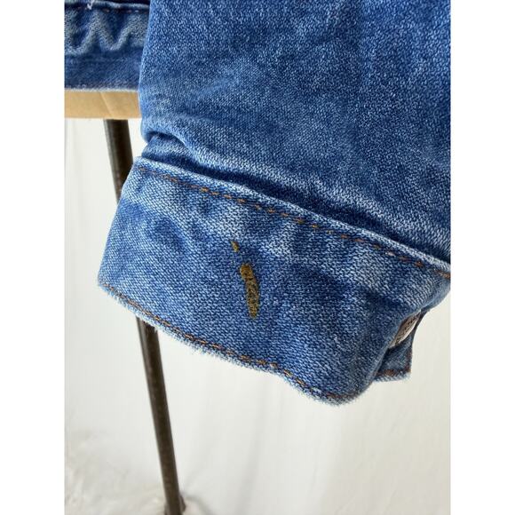 90's Vintage WRANGLER Sherpa Lined Denim Jacket Men's Trucker MEDIUM #0101 - Picture 10 of 16